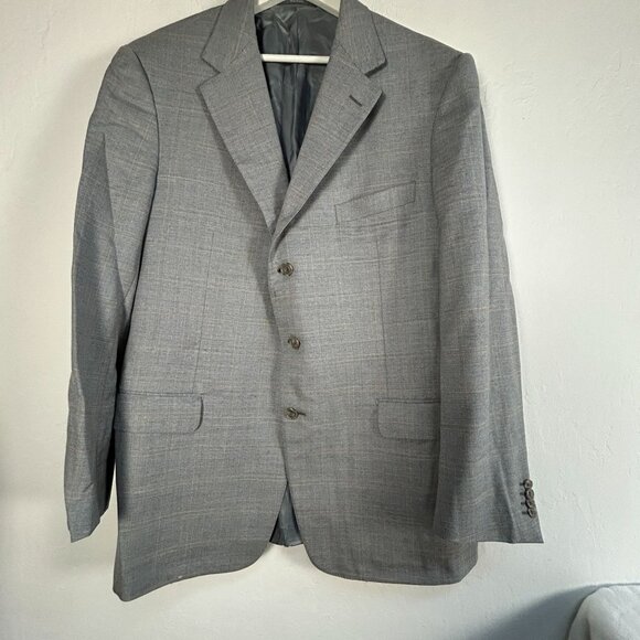 Ermenegildo Zegna Other - Ermenegildo Zegna Mens Gray Checkered Wool Blazer Jacket Size 29 Three-Button